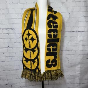 Pittsburgh Steelers Winter Scarf NFL Licensed Yellow Black Fringe Logo LOOKS NEW